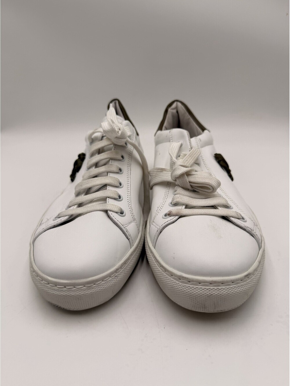 Men’s Roberto Cavalli white leather low-top sneakers Size 44 - Picture 2 of 5
